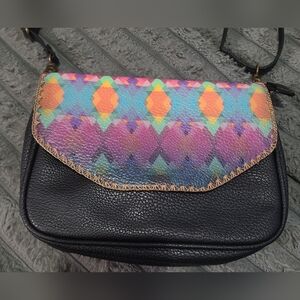 Vegan Geometric Aztec Pattern Women's Cluch With Removeable Cross Body Straps